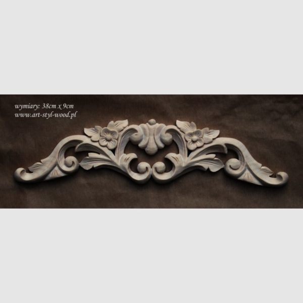 drewniane ozdoby meblowe ,drewniane ornamenty meblowe, dekor meblowy, aplikacja meblowa, rzeźbiony ornament ozdobny do mebli, rozety drewniane