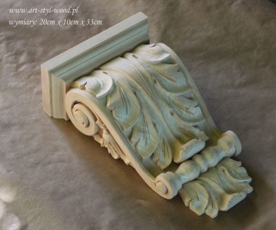 kroksztyn drewniany, drewniany korbel, drewniane ozdoby do mebli kuchennych, ozdobny wspornik drewniany, kapitel drewniany, dekor do stylizowanych kuchni, ornament meblowy, kroksztyn drewniany, korbel drewniany, kapitel drewniany, wspornik drewniany, ozdobny wspornik, wspornik pod okap, rzeźbiony wspornik,
